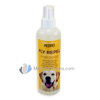 MedPet Fly Repel Spray 250 ml, para la protección eficaz contra las moscas, garrapatas y pulgas.