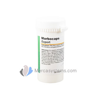 Productos para palomas: Marbocaps 50 pastillas, (tratamiento Extra Fuerte contra infecciones respiratorias e intestinales)