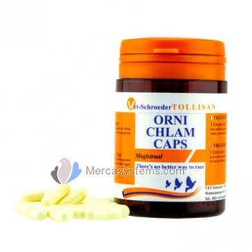 Tollisan Orni-Chlam 30 caps, (tratamiento contra la ornitosis y clamidia). palomas y pájaros