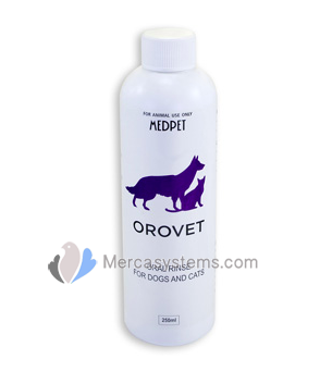 MedPet Orovet 250ml, (enjuague bucal que contiene Clorhexidina, el más potente antiséptico en la higiene oral.) Para perros y gatos
