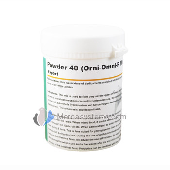 Productos para palomas: Powder 40 (Orni-Omni-R Mix) 100 gr, (contra problemas respiratorios e infecciones intestinales)