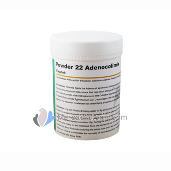 Productos para palomas: Powder 22 (AdenoColi-Mix) 100 gr, (fórmula magistral para el tratamiento del síndrome de Adenocoli)