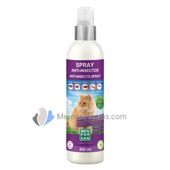 Men For San Spray Anti-Insectos 250ml para Gatos, (pulgas, garrapatas, chinches y ácaros)