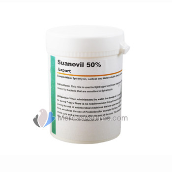 productos para palomas: Suanovil 50% 100 gr, (espectacular tratamiento para infecciones respiratorias).